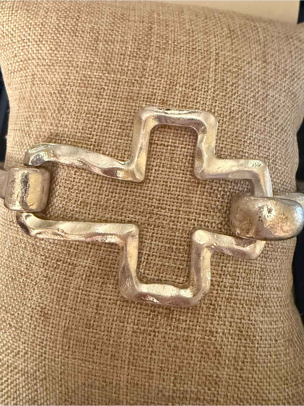 Chunky Silver Cross-Link Bracelet